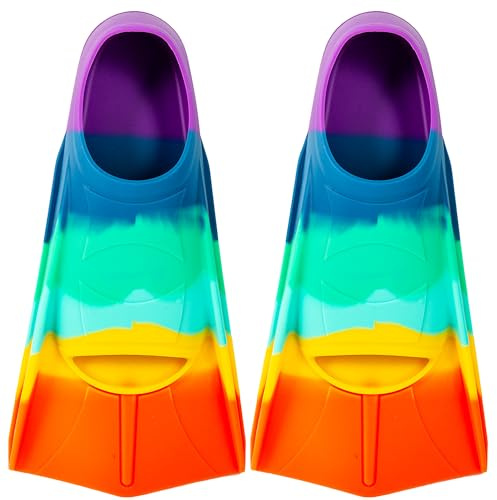 YOTAN Schwimmflossen Kinder | 100% Silikon Kurzflossen | Training Flossen | leichte Kurze Trainingsflossen | Trainingsschwimmflossen für Training im Schwimmen für Kinder Mädchen Jungen Anfänger