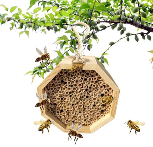 Casas De Abejas Para El Jardín Refugio de Madera para Polinizadores Atrae