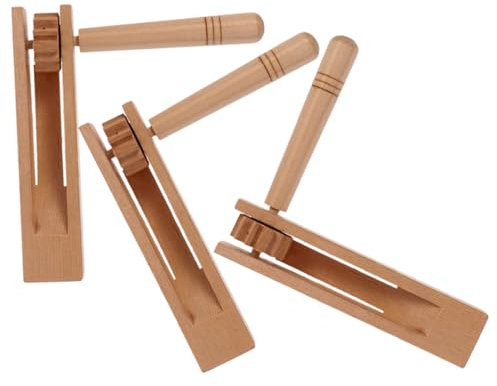 Yardwe 3pcs Wooden Ratchet Castanets Noise Maker Crisp Sound Effects for Boys and Girls Music Education