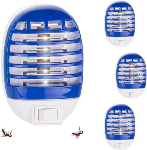 Moustique Tueur Lampe, Tueurs de Moustiques 4 Pack, Tue Mouche Eléctrique, Tueur d'Insectes Electrique, Destructeur de Mouches, Anti-Moustique Intérieur, Piège à Mouches Efficace