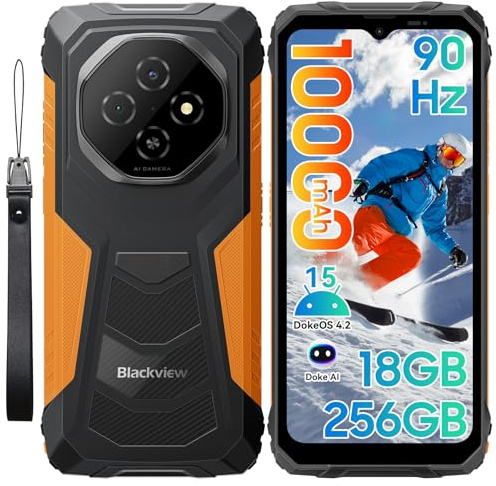 Blackview Fort 1 Rugged Smartphone Android 15, 18(6+12) GB+256GB/2TB TF Celluare Antiurto, Batteria 10000mAh Telefono Indistruttibile, 6.56 HD+, 4G/NFC/OTG/Fingerprint/GPS/2 Anni Garanzia