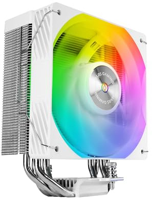 Mars Gaming MCPU-X4ARGB, Disipador CPU 220W TDP, 4x Heatpipes HCT Nueva Generación, Ventilador PWM SI Extreme-Silent ARGB 120mm, Núcleo de Cobre Hiperbalanceado, Compatibilidad Intel y AMD, Blanco