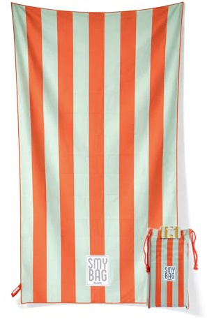 Ponette – Toalla Menorca Microfibra | 2 Colores | XXL 180x90cm | con Bolsa y de Secado Rápido | Ideal para Piscina, Gimnasio, Sauna, Viaje y Playa | Marca Española (Naranja)