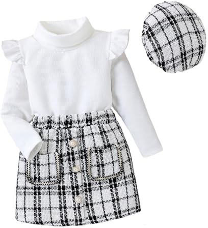 Ensemble Fille Peluche Pull Enfant Doux À Manches Longues Et Pantalon pour Bébé Garçon Survetement Casual Tenue Décontractée 2 Pièces Gymnastique Combinaison (Blanc,4-5 Ans)