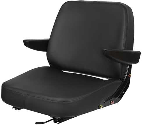 Sedile per trattore, universale, sedile per carrello elevatore, sedile regolabile con schienale ergonomico, sedile fino a 100 kg, per carrelli elevatori, trattori, tosaerba ed escavatori, 48 x 46 x 51