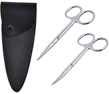 2 PièCes Ciseaux à Cuticules, Ciseauxs Ongles Professionnels Ciseaux Ongles Extra Tranchants Coupe-Cuticules Professionnel Extra Fins Pour Manucure PéDicure Ciseauxs à Sourcils Pour PéDicure Beauté