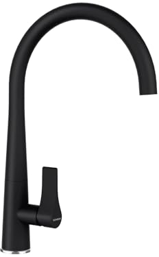 SCHOCK Küchenarmatur GOTA schwarz – Hochdruck Armatur mit Festauslauf und Standard Norm-Anschlüssen