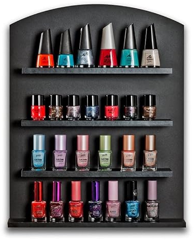 Aileenstore Nagellackregal Wandregal NAILBOARD Aufbewahrung Organizer Setzkasten versch. Modelle, Farbe:Schwarz BHT 340 x 420 x 70 mm
