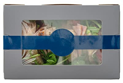 Restaurantware-RW Base 12 x 1.5 Inch Packaging Bands, 100 Self-Adhering Belly Bands - Disposable, Strong, Blue Paper Label Stickers, For Packaging Supplies, Keeps Take Out Containers Sealed