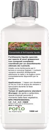 POFLO Fertilizzante Liquido Completo HIGHTECH NPK per Acero Giapponese, Acer Palmatum, Rosso (1000 ml)
