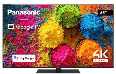 Panasonic TX-65MX700E, 65 Zoll 4K Ultra HD LED Smart 2023 TV, High Dynamic Range (HDR), Dolby Atmos & Dolby Vision, Google TV, Google Assistant, Chromecast, Mittelfuß, Schwarz
