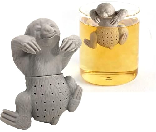 1 Pcs Teesieb Zum Brauen Für Tee Teesieb Für Losen Tee Feinmaschiges Neuheit Und Wiederverwendbare Silikonbaum Faultier Infuser Für Losen Nette Karikatur Tier Infuser Teeblatt Sieb