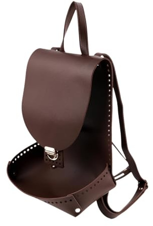 F Fityle Set Fai da Te per Realizzare Zaini, Versatile Fondo Borsa con Fibbie in Pelle PU per Uncinetto, Kaki Scuro