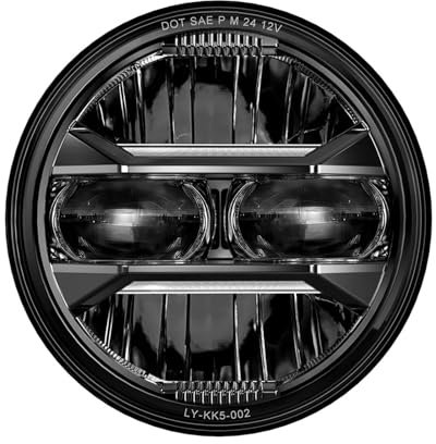 JHMHCOQ Motocicleta Delantera Faro Para Sportster Para Dyna Para Motocicleta Iron 883, Faro LED De 5,75 Pulgadas, Proyector Angel Eyes H4 5 3/4 , Faro DRL, Señal De Giro Faro Delantero(Blanco)