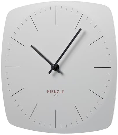 Kienzle Horloge Murale Radio-Pilotée DCF Modern - Design Minimaliste sans Cadre, Réglage Automatique, Mécanisme Silencieux - 24,6 cm, Blanc