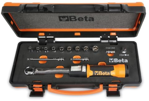 Beta 666/C2 - Chiave dinamometrica a scatto Zero-Reset 5–25 Nm, quadro 1/4” in cassetta con bussole e prolunghe