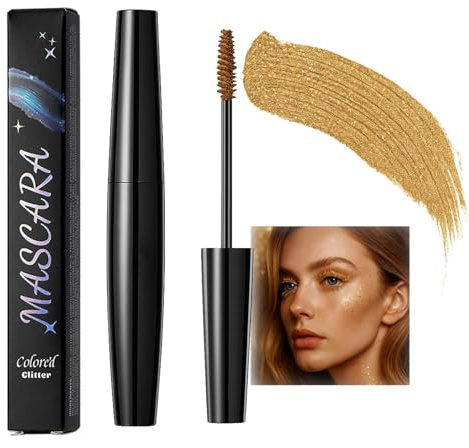 Gold Glitter Mascara, Sparkling Lash Colour with Applicator Brush, 1 Tube