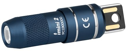 OLIGHT imini 2 Keychain Rechargeable Small EDC Torch, Midnight Blue | 50 Lumens, Magnetic Base, Integrated USB Plug, High Performance, Compact LED Flashlight, Daily Carry