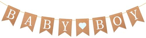 SHENLIU 1 styck baby boy banner kön reveal, dekoration baby party välkomnande baby banner baby shower dekoration skylt avslöja kön