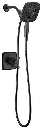 Delta Faucet Ashlyn 17 Series Dual-Handle Delta Shower Trim Kit with In2ition 2-in-1 Shower Head with Handheld Spray, Matte Black Shower Fixture, Matte Black T17264-BL-I (Valve Not Included)