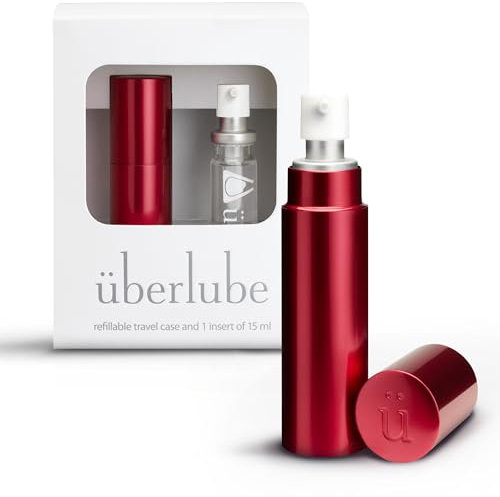 Überlube Gel Lubrificante Sessuale Intimo | Lubrificante al Silicone per Sesso, Rapporti Intimi, Anale con Vitamina E | Inodore, Insapore, Zero Residui, Funziona anche in Acqua - 15ml Rosso