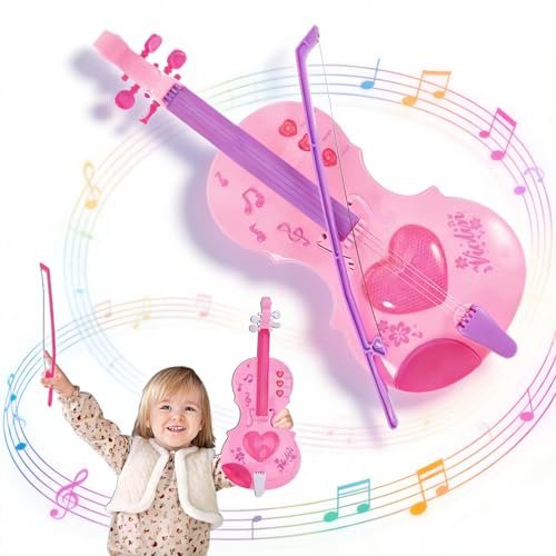 NUOBESTY Violon pour enfants avec archet et sons interactifs, mini instrument de musique de 32 cm, jeu de simulation, apprentissage précoce, cadeau d'anniversaire éducatif pour les tout-petits et les