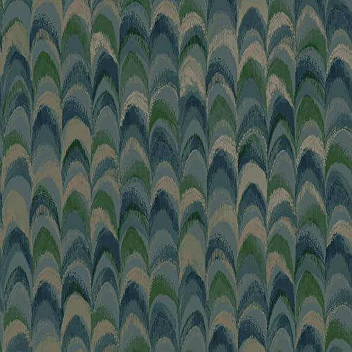 Holden Decor Patagonia Ruba Teal Wallpaper 36132 - Metallic Peacock Feathers