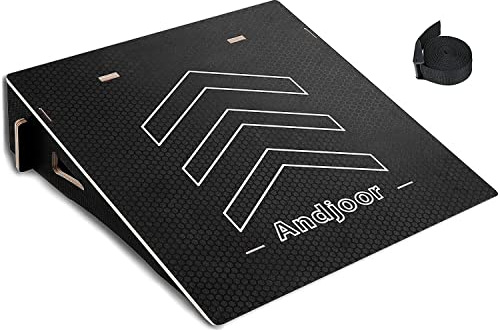 Andjoor Kids Jumping Ramp for Skateboard, Bike, Scooter, BMX, RC Car and Dirt Bike, 25.2 in, Black
