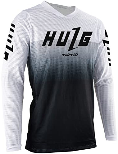 HULG Maillot VTT à Manches Longues Pour Homme, Maillot De Descente, Vêtements De Cyclisme/motocross, Chemise De Vélo De Montagne, Texture Douce – évacuant L'humidité VTT BMX (style-03,XXL)