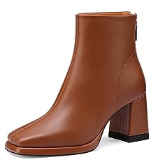 QUEEN HELENA Tronchetti con Tacco Stivaletti Bassi Donna K3235 (Marrone, Numeric_38)