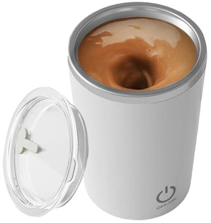 Raxove Tazza da caffè con agitazione magnetica, Tazze da caffè con agitazione automatica, Bicchiere da caffè, Tazza di miscelazione portatile in acciaio inossidabile da 350 ml, Tazza ricaricabile con