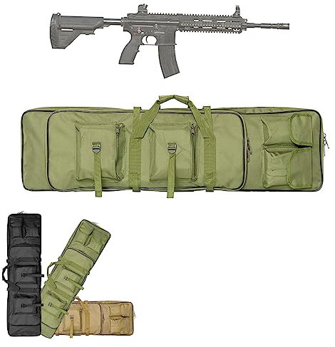 ANSNOW Taktischer Gewehrkoffer, Wasserfester Weicher Gewehrkoffer, Tragbarer Schrotflintenkoffer Zur Aufbewahrung Und Zum Transport Von Schusswaffen, Geeignet Für Die Jagd Im Freien/Grün/85 * 30Cm