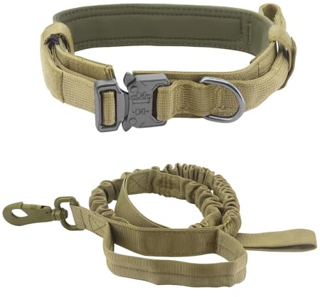 Beowanzk Guinzaglio elastico per cani, taglia M (36-48 cm), beige