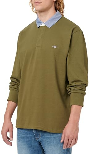 GANT herr Reg Chambray Heavy Rugger Polotröja