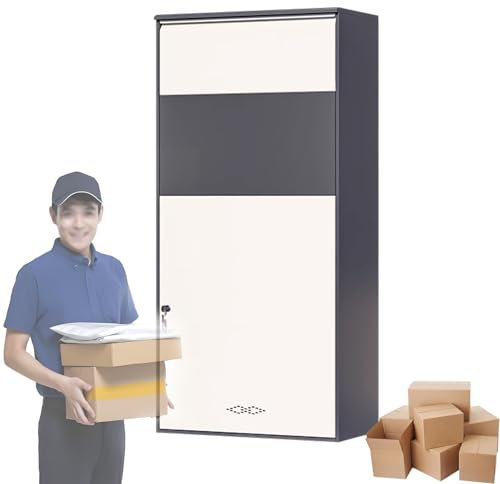 QYLTTDM Buzón para Paquetes Montado En La Pared, Caja De Entrega con Cerradura para Paquetes, Dos Compartimentos con Cerradura, con Juego De 2 Llaves, Buzón Resistente A La Intemperie para Montar