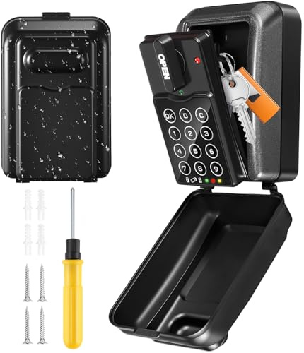 PAIRIER Caja fuerte para llaves con código numérico inteligente de 4 a 10 posiciones con código exterior, resistente al agua, antirrobo, administrador, montaje en pared, caja para llaves