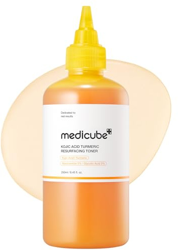 medicube Tónico Suavizante Kojic Acid & Cúrcuma para Rostro y Cuerpo | Tónico ligero para equilibrar tono y textura | Niacinamida, Ácido Glicólico | 250ml
