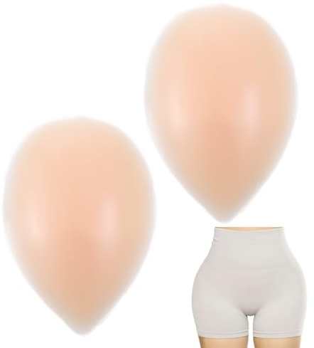 2 Pcs Hip Dip Pads for Women, Self-Adhesive Silicone Hip Pads - Reusable Butt Lift Pad Fill Hips Dips, Create Round Butt & Hourglass Figure, Seamless Under Any Clothing (Skin Color)