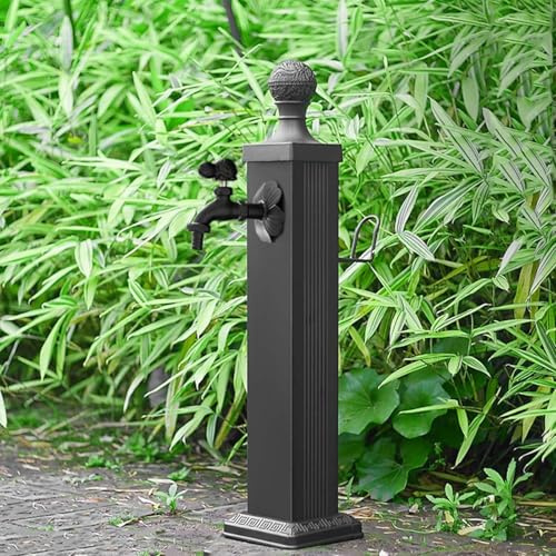 QSYJCCXD 304 Stainless Steel Freestanding Garden Water Column with Faucet Vertical Water Column Outdoor Hose Stand for Landscape Decor Yard Hydrant Fountain Ideal for Car Washing and Watering