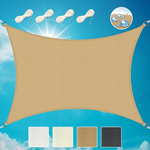 Sol Royal Sonnensegel rechteckig Wasserdicht 3x4m Terrasse – Sonnensegel Balkon Segeltuch UV Sonnenschutz Garten Pool Camping Sonnenschutz Segel Sand – PS9