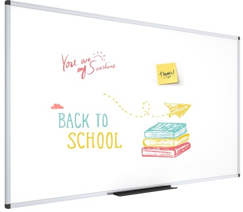 VIZ-PRO Dry Erase Board/Whiteboard, 60 x 48 Inches, Wall Mounted Board for School Office and Home 5' x 4'