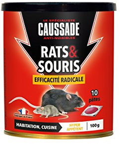 Caussade CARSPT100 Rats & Souris - 10 Pâte Appât prêt à l'emploi - Efficacité Radicale| Habitation et Cuisine