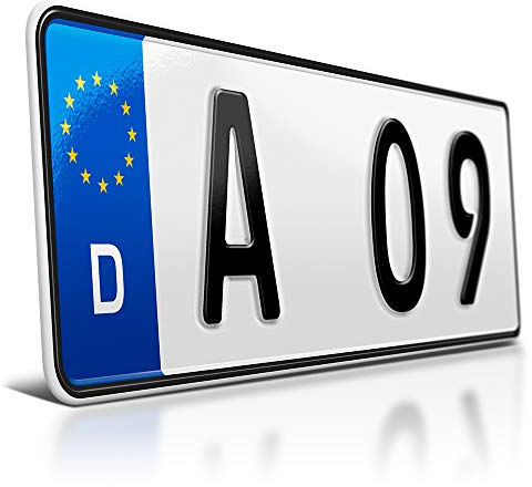schildEVO 1 Kfz Kennzeichen | 340 x 110 mm | DIN-Zertifiziert – individuelles EU Wunschkennzeichen | PKW Nummernschild | kurzes Autokennzeichen | Auto-Schild | Fahrradträger & Anhänger | DHL-Versand