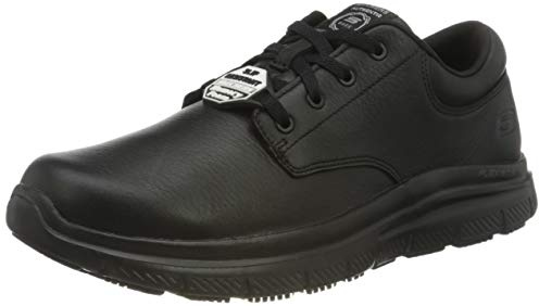 Skechers Hombre Flex Advantage Sr Fourche Casual Shoes, Black Leather, 39.5 EU