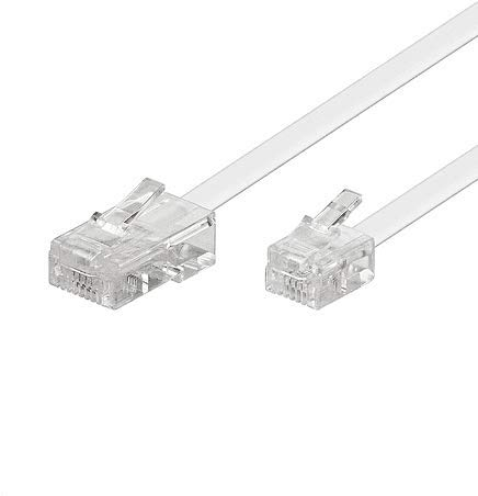 CABLEPELADO Câble téléphonique RJ11 vers RJ45 | Câble de données pour réseau Ethernet | Câble modulaire 8P4C | Convient pour modem routeur fax RNIS DSL VDSL Internet | Blanc | 3 mètres