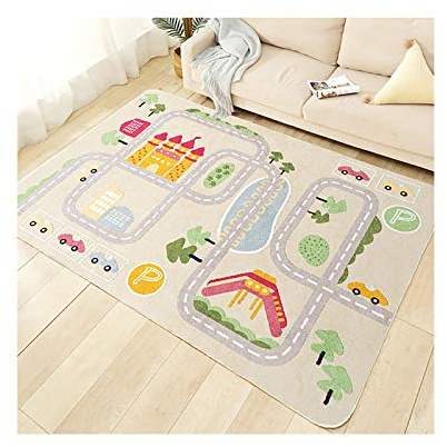 TYKTZXY Barnmatta, lekmatta för leksaksbilar, lekmatta med gummibaksida, för barn, sovrum och lekrum, 80 cm × 120 cm