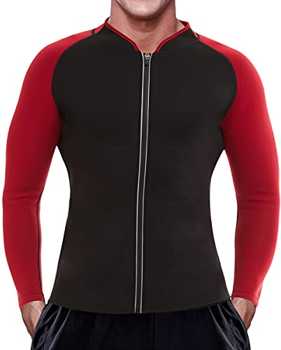 NonEcho Sauna Suit for Men Sweat Neoprene Suits Workout Body Shaper Running Jacket Waist Trainer