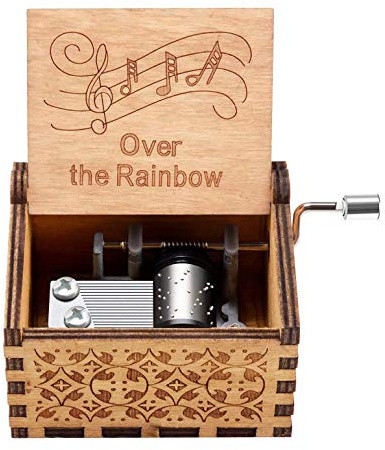 Muzero Over The Rainbow Music Box - Gift for Wife Valentine Day Husband Boyfriend Girlfriend Women Gifts for Birthday Anniversary Christmas Hand Crank Musical Box Play Over the Rainbow