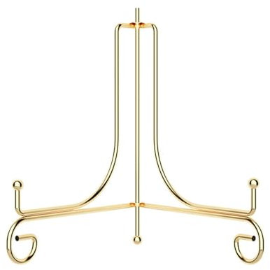 Cyrank Portafoto per tavoli, supporto per cornici in ferro da 8,5 pollici espositore per libri espositore in lamiera d'oro per display orologi da parete da 10-12 pollici