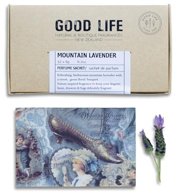 Good Life Mountain Lavender Scented Sachets Vintage | Designed in New Zealand | 12 Sachets